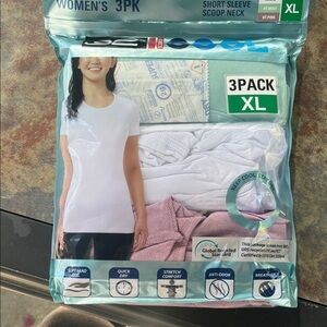 32 Degrees Women's Short Sleeve Tees - White, Pink, Blue 3-pack NWT